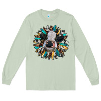 Matcha baby cow with sunflower Long Sleeve Tee - RanaPortraitStore