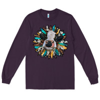 Plum baby cow with sunflower Long Sleeve Tee - RanaPortraitStore
