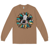 Toasted Coconut baby cow with sunflower Long Sleeve Tee - RanaPortraitStore
