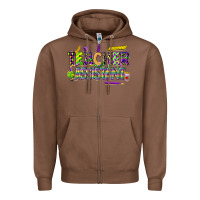 Chestnut mardi gras teacher assistant Zipper Hoodie - CowGirlArtShop