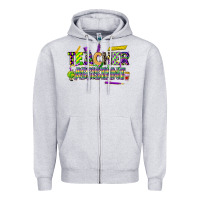 Heather Grey mardi gras teacher assistant Zipper Hoodie - CowGirlArtShop