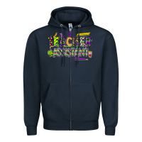 Navy mardi gras teacher assistant Zipper Hoodie - CowGirlArtShop