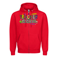 Red mardi gras teacher assistant Zipper Hoodie - CowGirlArtShop