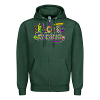 Sports Green mardi gras teacher assistant Zipper Hoodie - CowGirlArtShop