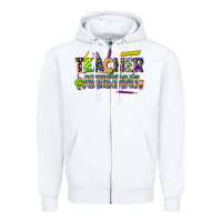 White mardi gras teacher assistant Zipper Hoodie - CowGirlArtShop