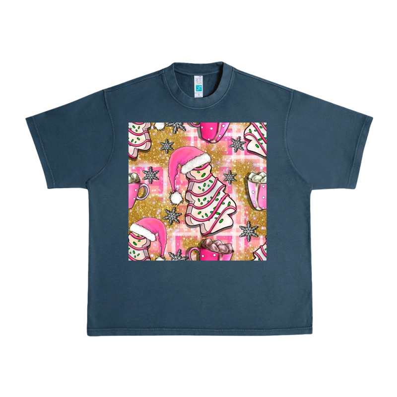 Christmas Cake And Pink Mug Seamless Pattern Bbs Urban Heavy Tee by BundleAndBundleShop | Teevron