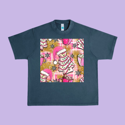 Christmas Cake And Pink Mug Seamless Pattern Bbs Urban Heavy Tee Designed By Bundleandbundleshop