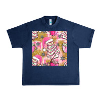 Navy christmas cake and pink mug seamless pattern bbs Urban Heavy Tee - BundleAndBundleShop