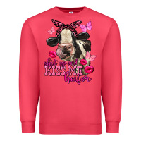 Cardinal Valentine's Day shut up and kiss me Holstein Cow Premium Sweatshirt - FaDigitalArtStudio