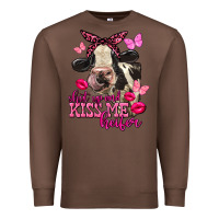 Chestnut Valentine's Day shut up and kiss me Holstein Cow Premium Sweatshirt - FaDigitalArtStudio