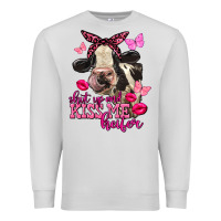Dove Grey Valentine's Day shut up and kiss me Holstein Cow Premium Sweatshirt - FaDigitalArtStudio