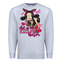 Heather Grey Valentine's Day shut up and kiss me Holstein Cow Premium Sweatshirt - FaDigitalArtStudio