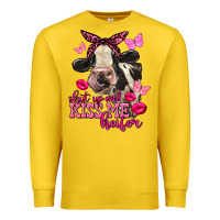 Lemon Valentine's Day shut up and kiss me Holstein Cow Premium Sweatshirt - FaDigitalArtStudio