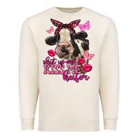Sandshell Valentine's Day shut up and kiss me Holstein Cow Premium Sweatshirt - FaDigitalArtStudio