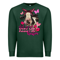Sports Green Valentine's Day shut up and kiss me Holstein Cow Premium Sweatshirt - FaDigitalArtStudio