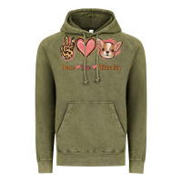 Vintage Olive Peace Love Chihuahua Vintage Hoodie - Jasminsmagicworld