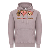Vintage Zinc Peace Love Chihuahua Vintage Hoodie - Jasminsmagicworld
