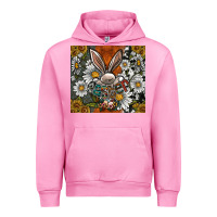 Fuchsia Pink bunny Easter Urban Hoodie - CowhideDigitalArt