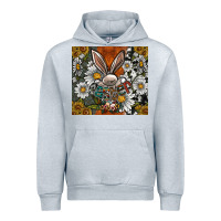 Heather Grey bunny Easter Urban Hoodie - CowhideDigitalArt