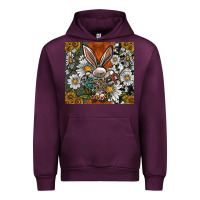 Mauve Wine bunny Easter Urban Hoodie - CowhideDigitalArt