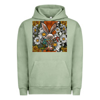 Pigment Oil Green bunny Easter Urban Hoodie - CowhideDigitalArt