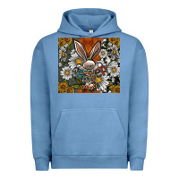 Pigment Pebble Blue bunny Easter Urban Hoodie - CowhideDigitalArt