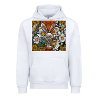 White bunny Easter Urban Hoodie - CowhideDigitalArt