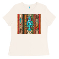 Bone gemstone flowers arrow with leopards and serape Ladies Tee - Artiststas