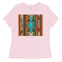 Bubblegum Pink gemstone flowers arrow with leopards and serape Ladies Tee - Artiststas