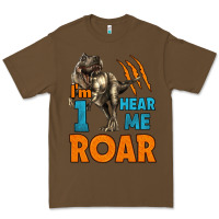 Cacao i'm one hear me roar dinosaur birthday Premium Tee - LillyAllenDesigns