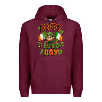 Burgundy happy st patricks day Premium Hoodie - CowGirlArtShop