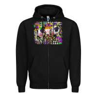 Black mardi gras heifers Zipper Hoodie - CowGirlArtShop