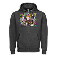 Charcoal Heather mardi gras heifers Zipper Hoodie - CowGirlArtShop