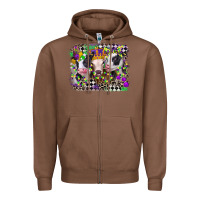 Chestnut mardi gras heifers Zipper Hoodie - CowGirlArtShop