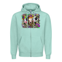 Seafoam mardi gras heifers Zipper Hoodie - CowGirlArtShop