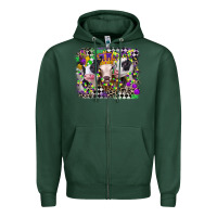 Sports Green mardi gras heifers Zipper Hoodie - CowGirlArtShop