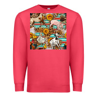 Cardinal Western Leopard Farm Animals Seamless Pattern Premium Sweatshirt - FaDigitalArtStudio