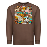Chestnut Western Leopard Farm Animals Seamless Pattern Premium Sweatshirt - FaDigitalArtStudio