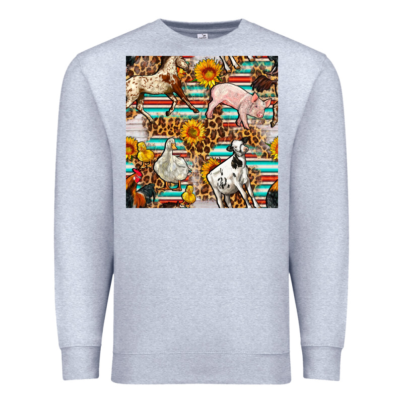 Western Leopard Farm Animals Seamless Pattern Premium Sweatshirt by FaDigitalArtStudio | Teevron