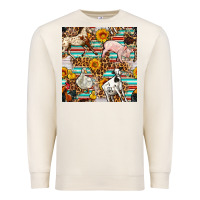 Sandshell Western Leopard Farm Animals Seamless Pattern Premium Sweatshirt - FaDigitalArtStudio