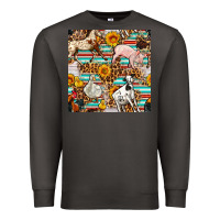 Smoke Western Leopard Farm Animals Seamless Pattern Premium Sweatshirt - FaDigitalArtStudio