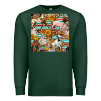 Sports Green Western Leopard Farm Animals Seamless Pattern Premium Sweatshirt - FaDigitalArtStudio