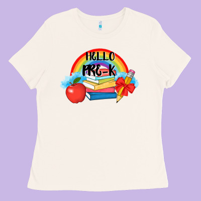 Back To School Hello Pre K Ladies Tee Designed By Adodesignshop