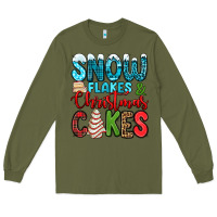 Army Green snow flakes and Christmas cakes Long Sleeve Tee - Jasminsmagicworld