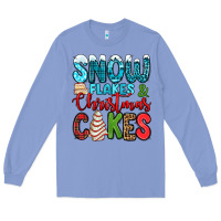 Colony Blue snow flakes and Christmas cakes Long Sleeve Tee - Jasminsmagicworld