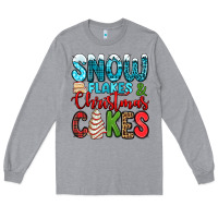 Heather Grey snow flakes and Christmas cakes Long Sleeve Tee - Jasminsmagicworld