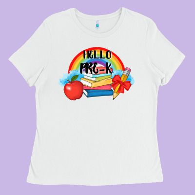 Back To School Hello Pre K Ladies Tee Designed By Adodesignshop