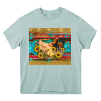 Arona western coop animals farm chicken chick rooster sunflowers wooden sera Heavy Core Tee - Artiststas