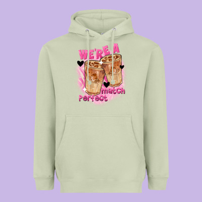 We're A Perfect Match Valentine's Day Heavyweight Hoodie Designed By Fadigitalartstudio