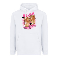 White We're a perfect match Valentine's Day Heavyweight Hoodie - FaDigitalArtStudio